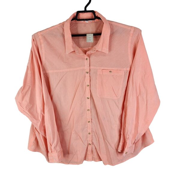 Womens Coral Maurices Shirt Button-Up Long Sleeve Size 4 - Picture 1 of 14